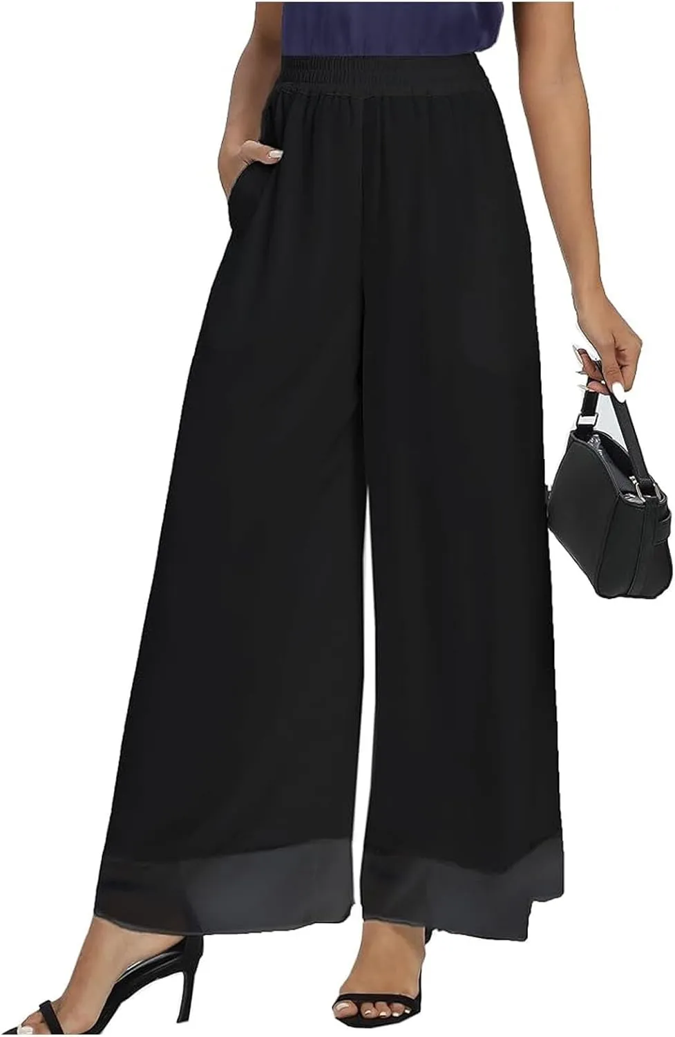 Women's Cotton Linen Summer Y2K Streetwear Palazzo Pants High Waist Stretchy Slim-Fit Palazzo Lounge Pants
