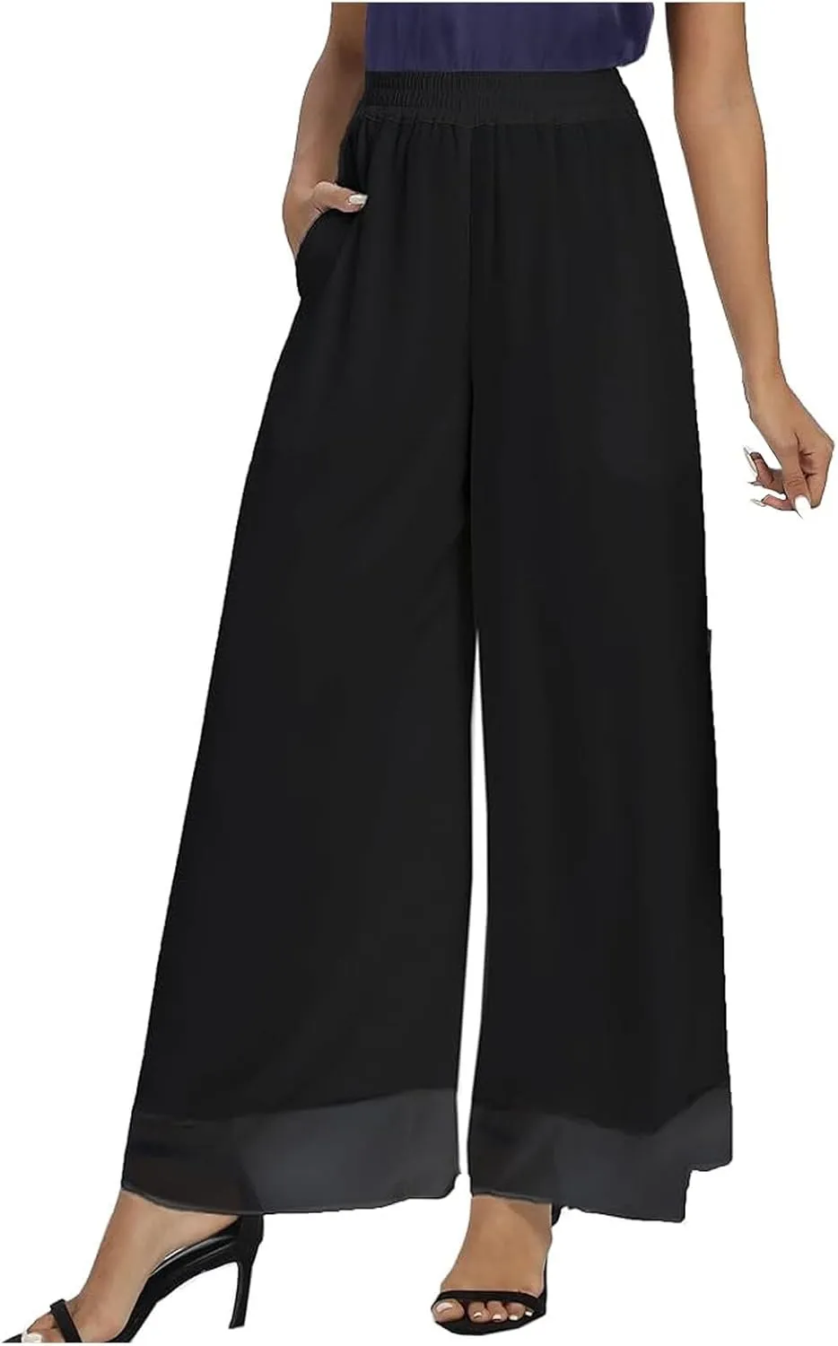 Women's Cotton Linen Summer Y2K Streetwear Palazzo Pants High Waist Stretchy Slim-Fit Palazzo Lounge Pants