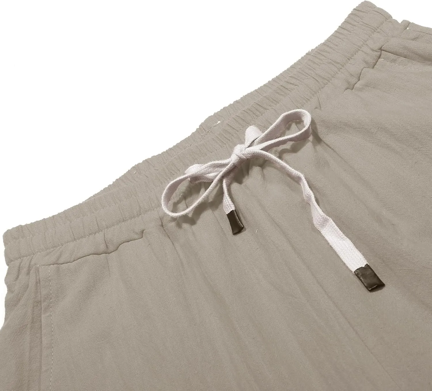 Womens Leggings Solid Color Cotton Linen Elastic Seven Pants Casual Pants Linen Beach Clothes Beach Vacation