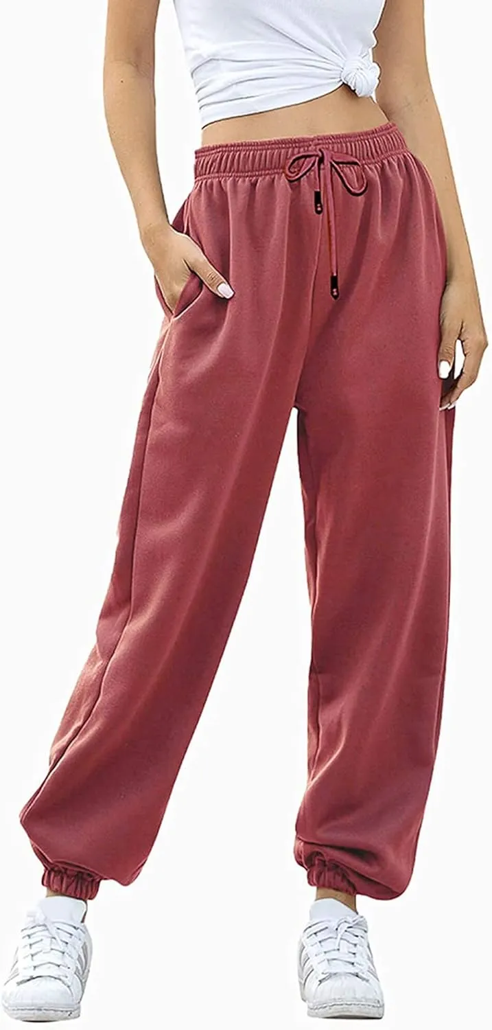 Womens Linen Blend Summer Lightweigt Palazzo Pants Elastic Waist Baggy Stretchy Slim-Fit Pants Beach