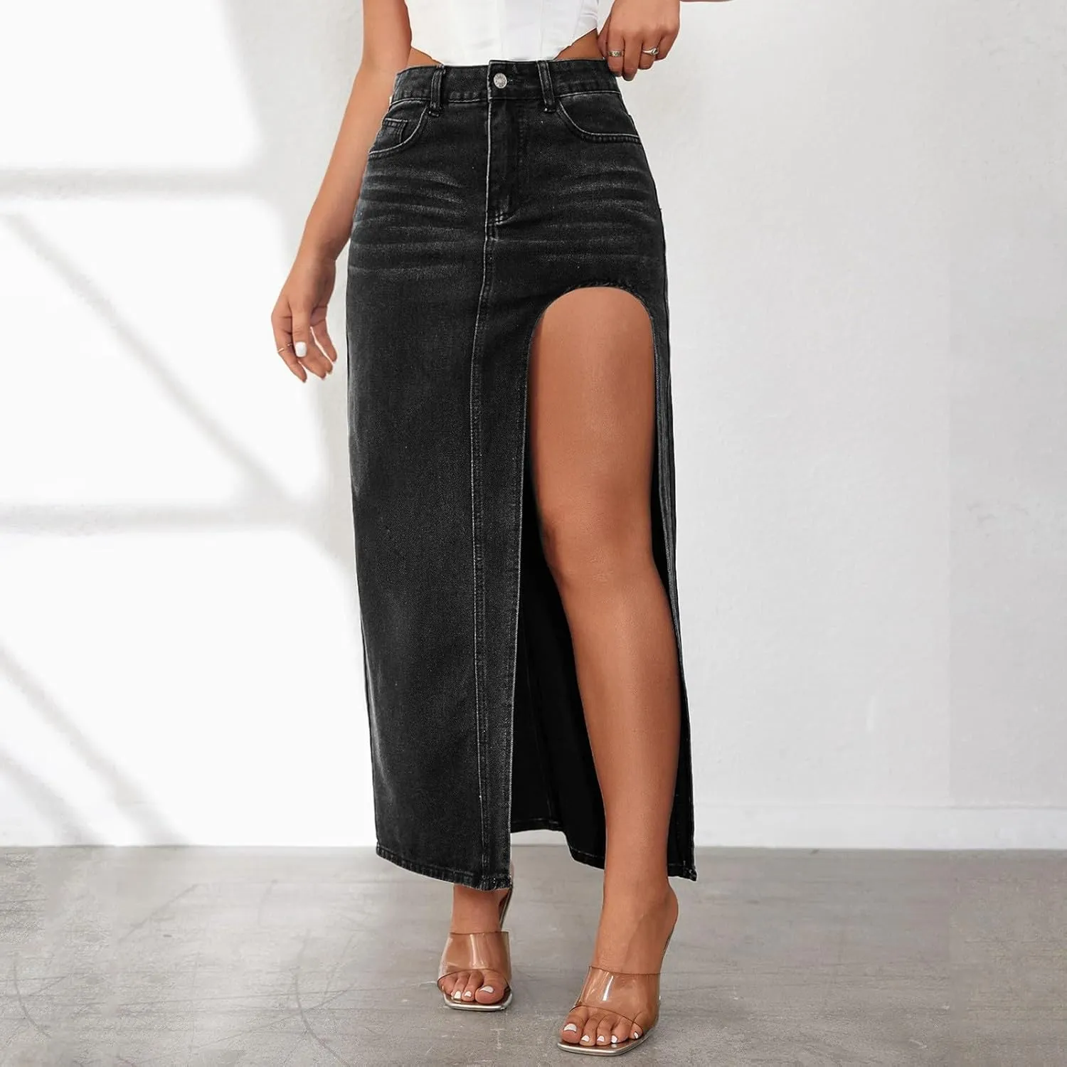 Womens Linen Blend Summer Lightweigt Palazzo Pants Elastic Waist Baggy Stretchy Slim-Fit Pants Beach