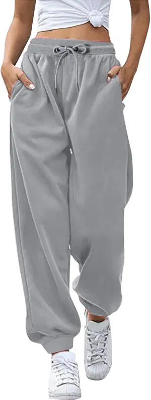 Women's Linen Summer Baggy Palazzo Pants Elastic Waisted Stretchy Loose Fit Palazzo Lounge Pants Office