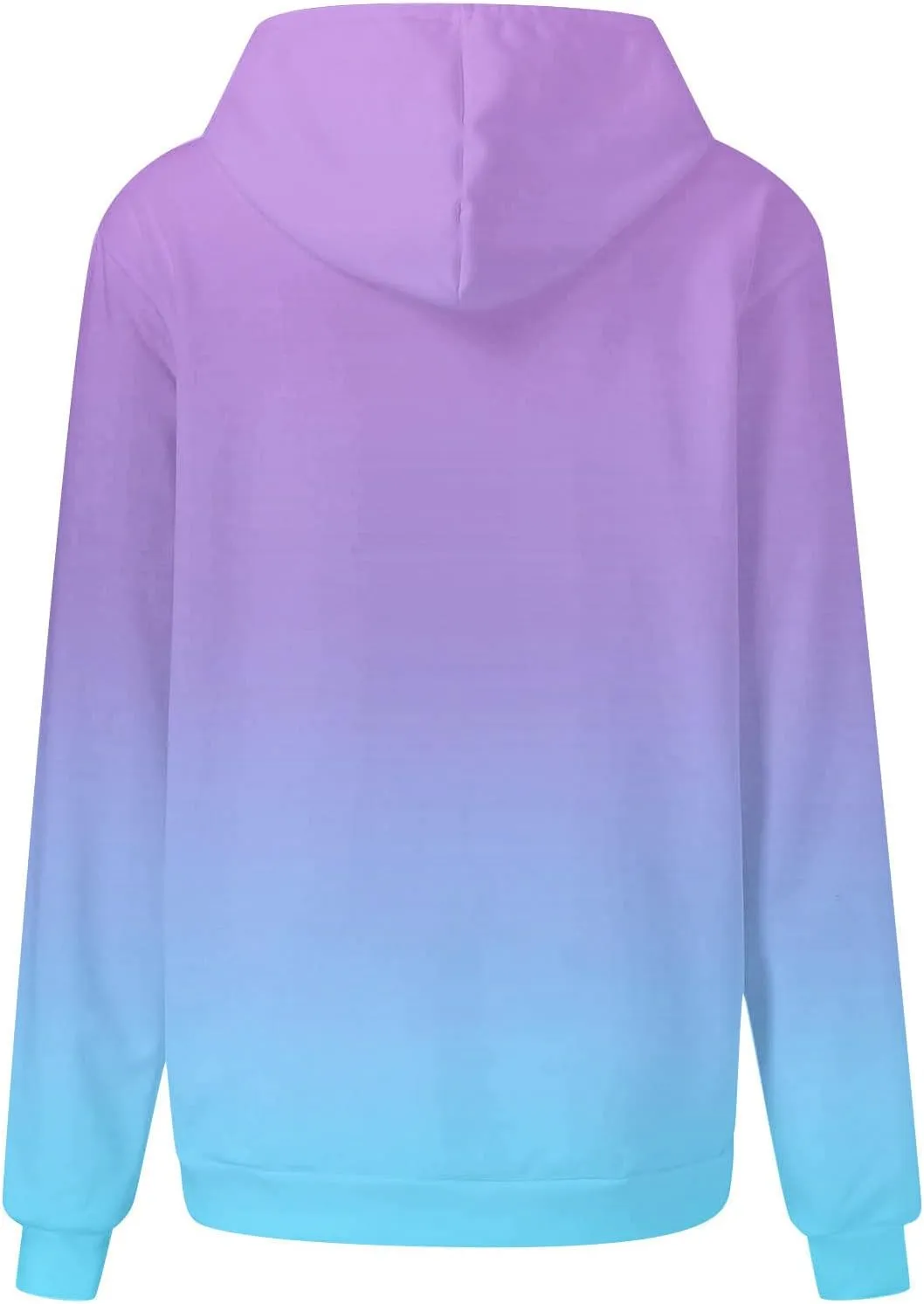 Women's Oversized Gradient Hooded Sweatshirts Loose Long Sleeve Hoodie Fleece Pullover Tops with Pocket