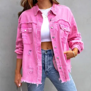 Women's Stylish Ripped Blossom Jacket